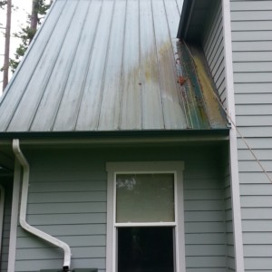 Steep Metal Roof Cleaning In Anacortes, WA