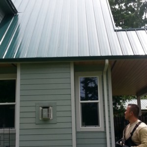 Steep Metal Roof Cleaning In Anacortes, WA